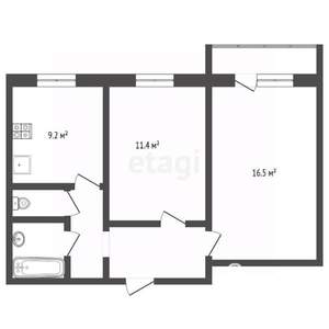 2-к квартира, вторичка, 49м2, 8/10 этаж