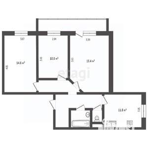 3-к квартира, вторичка, 68м2, 1/5 этаж