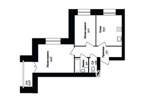 2-к квартира, строящийся дом, 50м2, 4/14 этаж