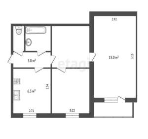 2-к квартира, вторичка, 50м2, 4/9 этаж