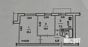 2-к квартира, вторичка, 42м2, 5/9 этаж