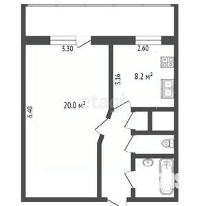 1-к квартира, вторичка, 35м2, 2/14 этаж