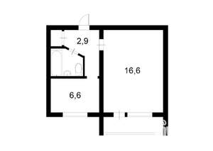 1-к квартира, вторичка, 30м2, 2/6 этаж