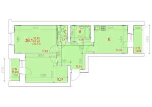 2-к квартира, вторичка, 71м2, 5/12 этаж