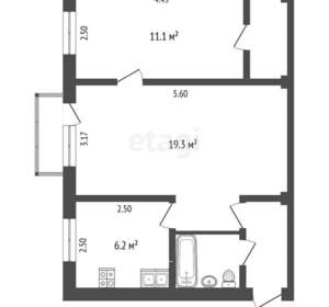 2-к квартира, вторичка, 45м2, 4/5 этаж