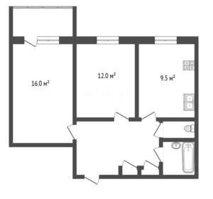 2-к квартира, вторичка, 50м2, 6/10 этаж