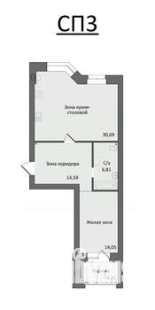 1-к квартира, вторичка, 70м2, 4/4 этаж