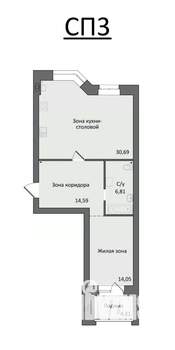 3-к квартира, строящийся дом, 70м2, 4/4 этаж