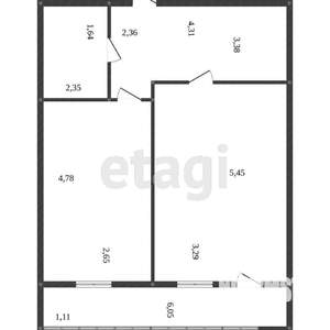 1-к квартира, вторичка, 42м2, 4/10 этаж