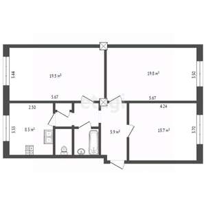 3-к квартира, вторичка, 78м2, 1/5 этаж