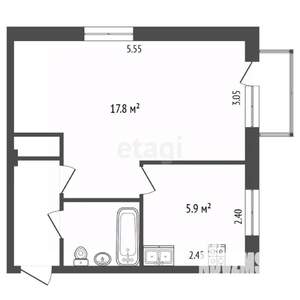 1-к квартира, вторичка, 30м2, 4/5 этаж