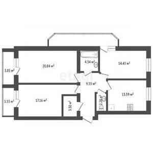 3-к квартира, вторичка, 98м2, 2/11 этаж