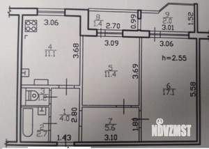 2-к квартира, вторичка, 53м2, 6/10 этаж