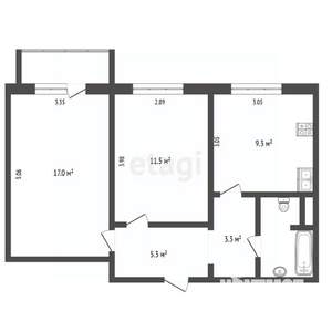 2-к квартира, вторичка, 50м2, 8/9 этаж