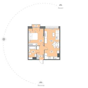 1-к квартира, вторичка, 48м2, 11/16 этаж