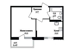 1-к квартира, строящийся дом, 40м2, 11/16 этаж