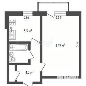 1-к квартира, вторичка, 32м2, 2/5 этаж