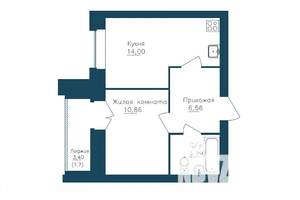 1-к квартира, строящийся дом, 39м2, 13/16 этаж