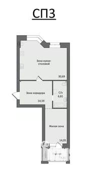 3-к квартира, строящийся дом, 70м2, 1/4 этаж