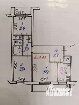 3-к квартира, вторичка, 65м2, 4/9 этаж