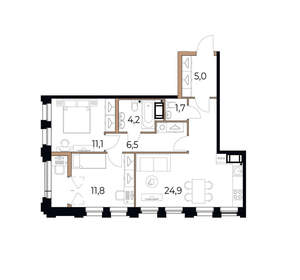2-к квартира, вторичка, 67м2, 8/17 этаж