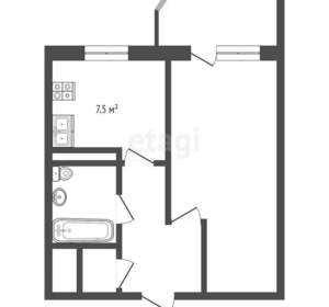 1-к квартира, вторичка, 38м2, 12/16 этаж