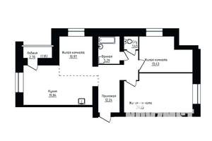 3-к квартира, строящийся дом, 87м2, 4/10 этаж