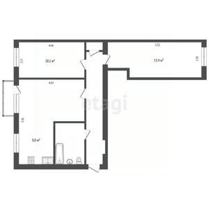 2-к квартира, вторичка, 55м2, 5/5 этаж
