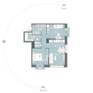 2-к квартира, вторичка, 64м2, 14/16 этаж