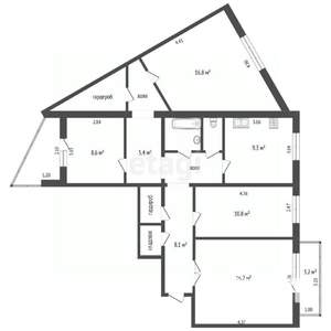 4-к квартира, вторичка, 91м2, 10/10 этаж