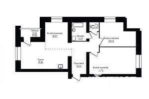 3-к квартира, строящийся дом, 87м2, 1/10 этаж