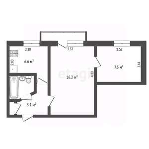 2-к квартира, вторичка, 37м2, 3/5 этаж