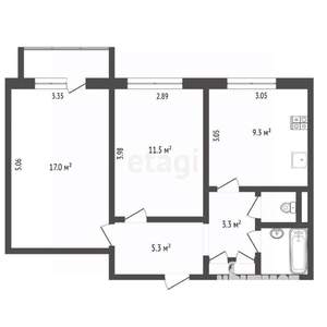 2-к квартира, вторичка, 52м2, 7/10 этаж