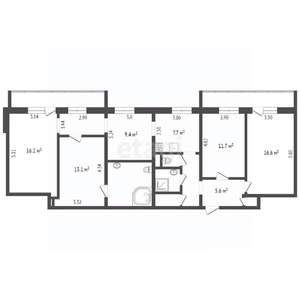 4-к квартира, вторичка, 102м2, 12/12 этаж