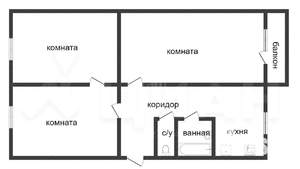3-к квартира, вторичка, 66м2, 1/9 этаж