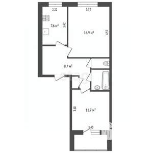2-к квартира, вторичка, 49м2, 5/5 этаж