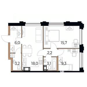 2-к квартира, вторичка, 58м2, 3/17 этаж