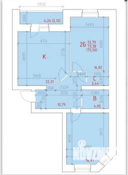 2-к квартира, вторичка, 73м2, 12/12 этаж