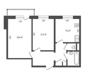 2-к квартира, вторичка, 50м2, 4/9 этаж