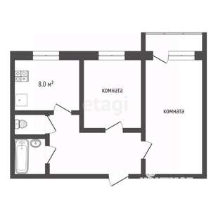 2-к квартира, вторичка, 51м2, 3/5 этаж