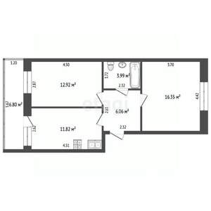 2-к квартира, вторичка, 51м2, 8/10 этаж