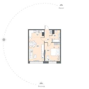 1-к квартира, сданный дом, 47м2, 15/16 этаж