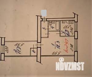 2-к квартира, вторичка, 45м2, 1/5 этаж