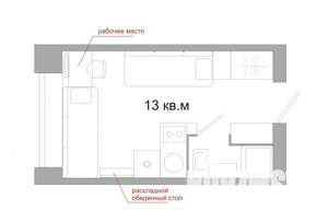 Студия квартира, вторичка, 17м2, 1/5 этаж