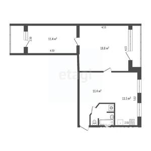 2-к квартира, вторичка, 57м2, 7/10 этаж