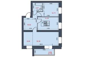 2-к квартира, строящийся дом, 70м2, 8/10 этаж