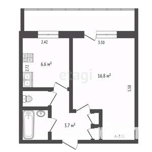 1-к квартира, вторичка, 31м2, 5/9 этаж