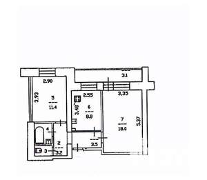 2-к квартира, вторичка, 49м2, 10/10 этаж