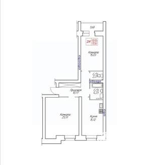 2-к квартира, строящийся дом, 74м2, 2/8 этаж