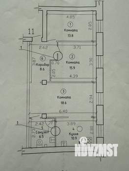 3-к квартира, вторичка, 74м2, 3/4 этаж
